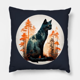 forest cat Pillow