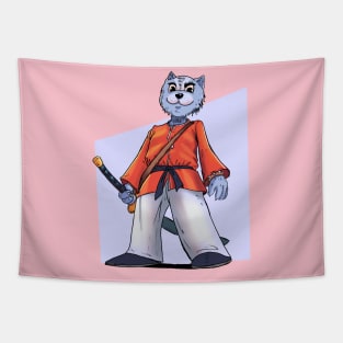 Karate cat Tapestry