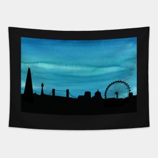 London Skyline Teal Mini Tapestry