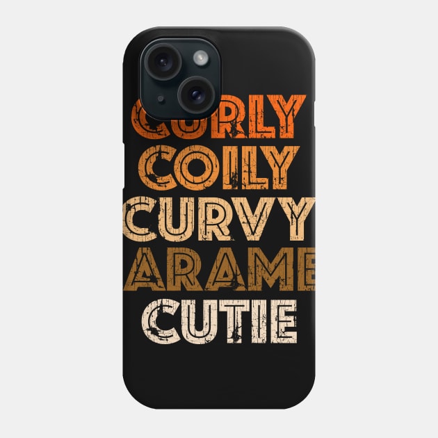 Curly Coily Curvy Caramel Natural Hair Phone Case by blackartmattersshop