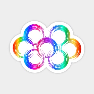 Rainbow Seven Rings T-Shirt - Stylish Tee Magnet