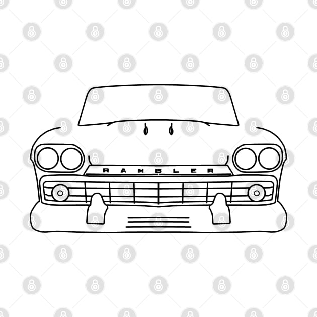 1959 AMC Rambler classic car black outline graphic by soitwouldseem