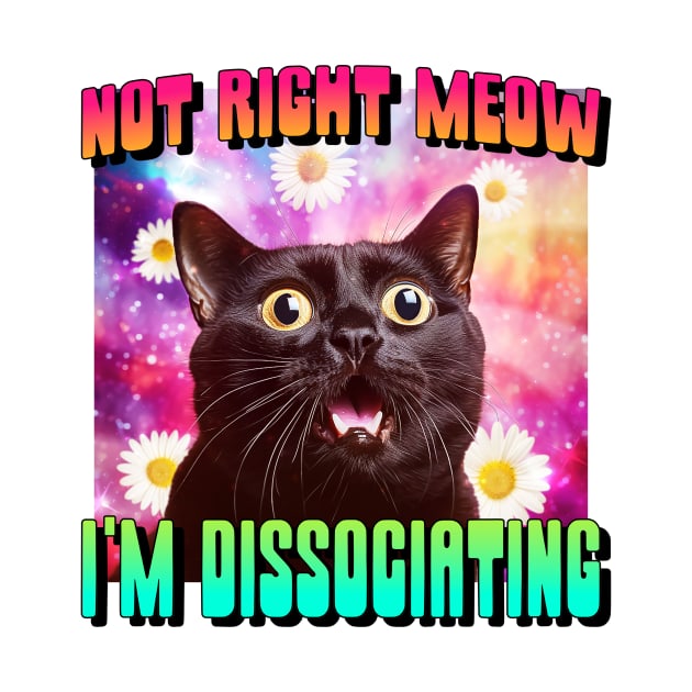 Not Right Meow! Funny Cat Dissociating by Tip Top Tee's