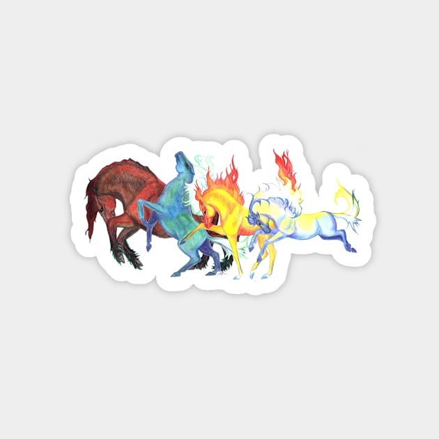 Elemental Horses Magnet by RavensLanding