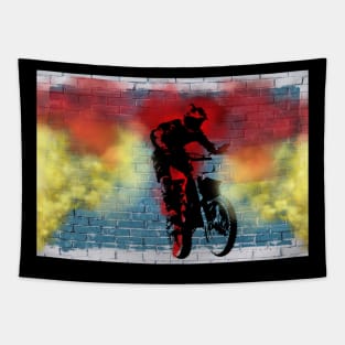 Cool dirt bike with smokes Tapestry