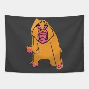 Orange Pink monkey Tapestry