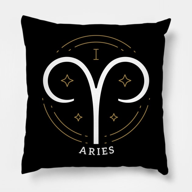 Aries Zodiac Sign Horoscope Birthday Present Gift Pillow by JaeSlaysDragons