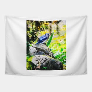 Blue Jay Watercolour Tapestry