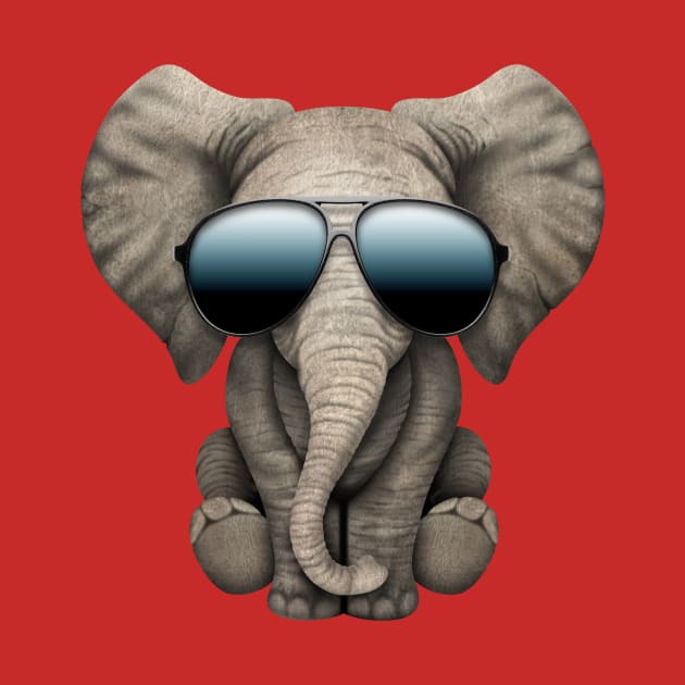 Cute Baby Elephant Wearing Sunglasses by jeffbartels