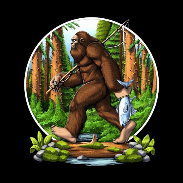 Bigfoot Fishing by underheaven