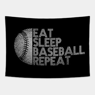 Eat Sleep Baseball Repeat Baseball Player Funny Baseball Tapestry