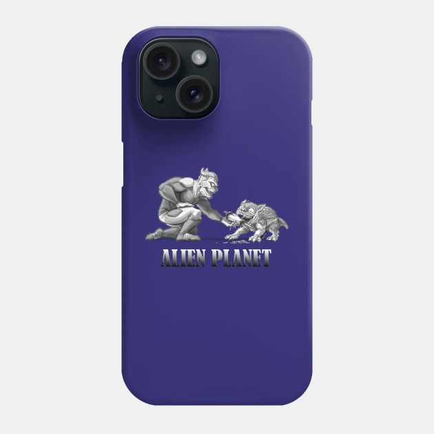 Alien Planet - Feeding Time Phone Case by Monster Maxson Productions LLC