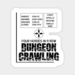 Four heroes in a row dungeon crawling minimalist design Magnet