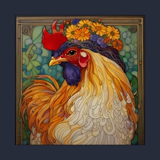 Chicken with a Crown of Flowers T-Shirt