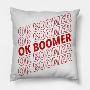 Ok Boomer - red Pillow