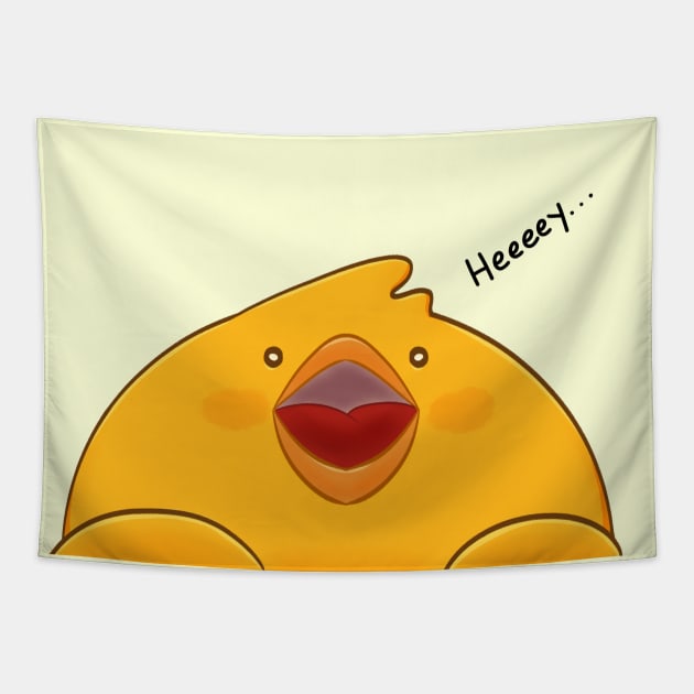 Little Chicken Hey Tapestry by Sketchbook ni Abi