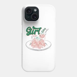 Girl Eating Spaghetti Phone Case