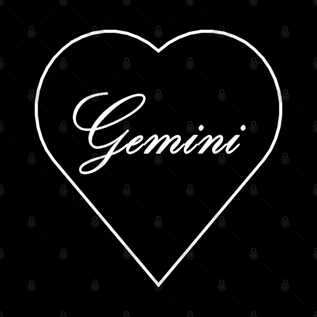 Gemini Zodiac Heart by Steph Elle