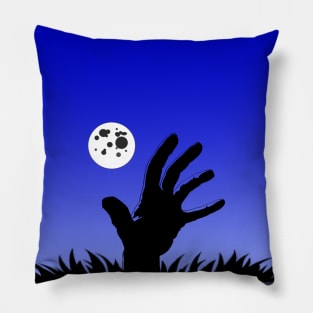 Rising Hand From Grave creepy horror zombie Pillow