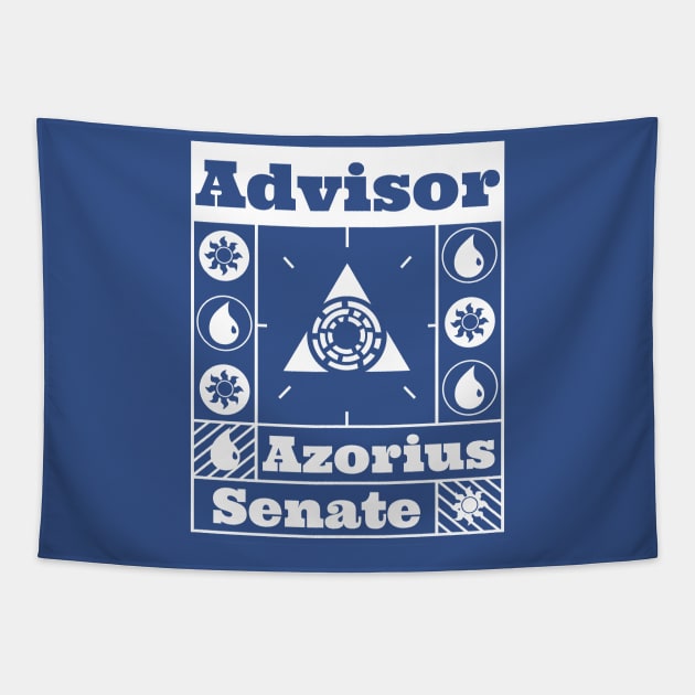 Azorius Senate | Advisor | MTG Guild White on Blue Design Tapestry by ChristophZombie