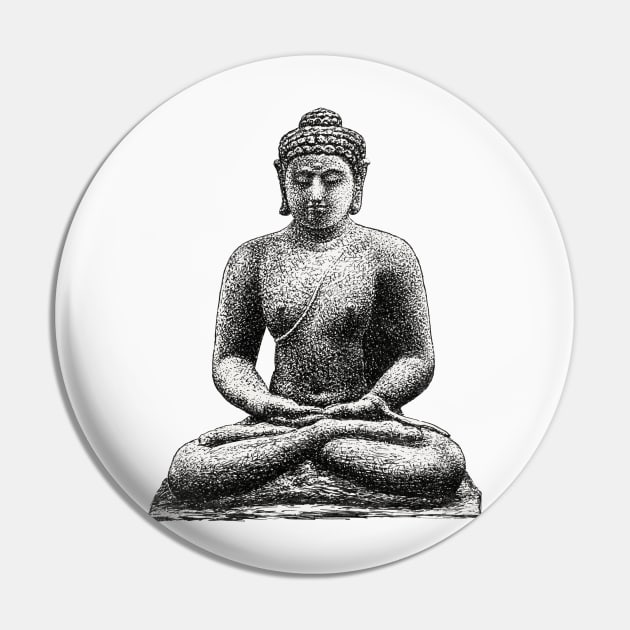 Vintage Buddha Sketch Pin by Vintage Sketches