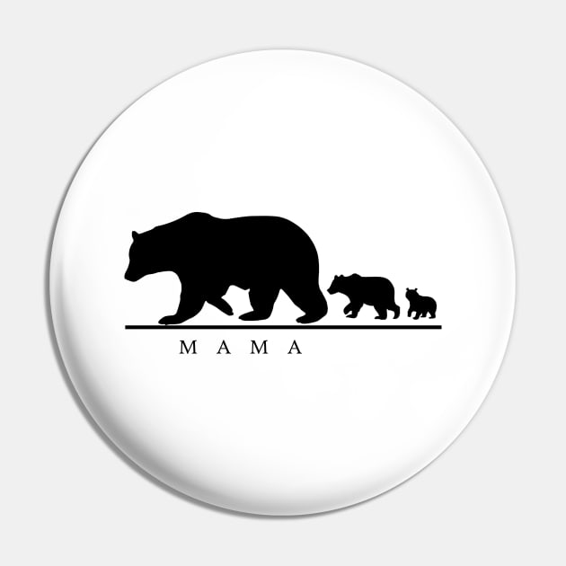 'Mama Bear and Two Cubs' Cool Bear Mom Gift Pin by ourwackyhome