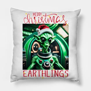 Merry christmas earthlings Pillow