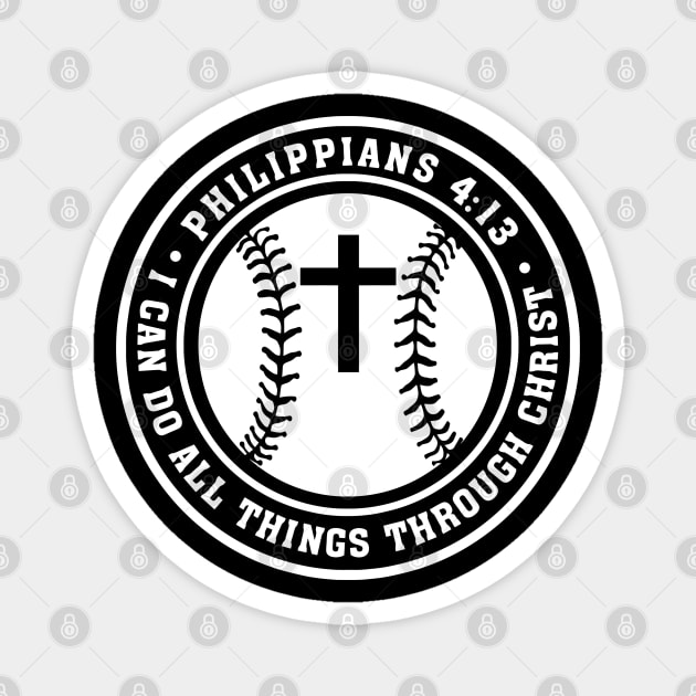 Baseball Softball Philippians 4:13 Jesus I can do all Things Christian Magnet by TeeCreations
