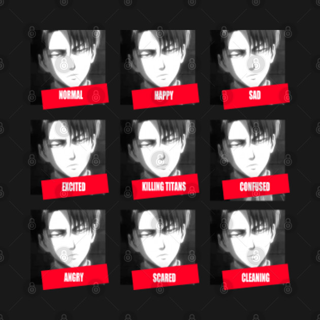 Discover Levi Ackerman face moods - Levi Ackerman - T-Shirt