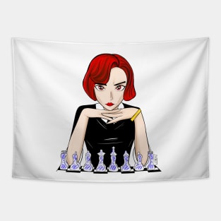 beth the chess champion in cartoon arts Tapestry