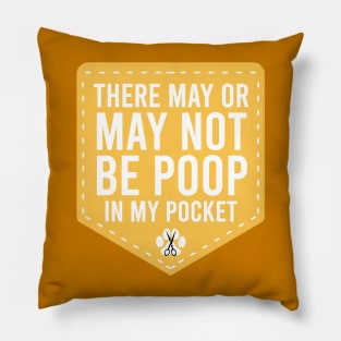 Dog Groomer Poop Pocket, Yellow and White Pillow