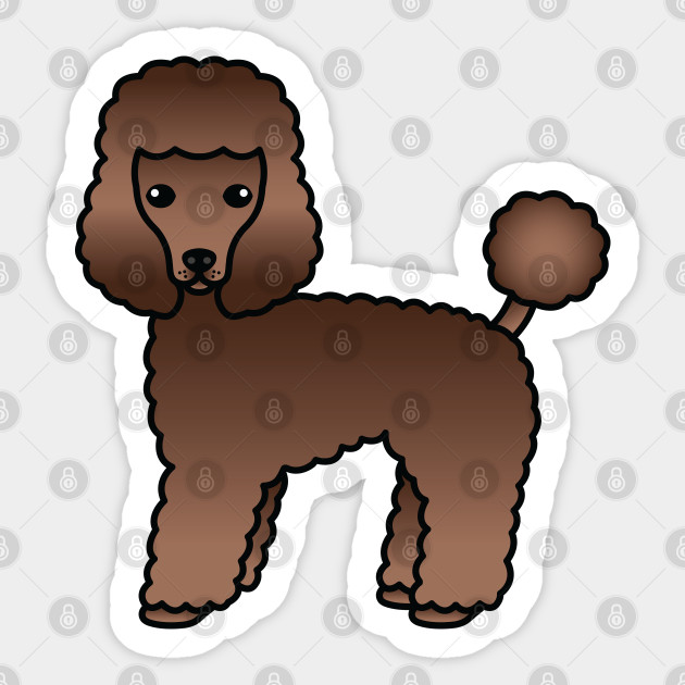 Brown Toy Poodle Dog Cute Cartoon Illustration Poodle Sticker Teepublic