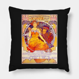 "1904 St. Louis World's Fair Poster" by Alphonse Mucha (1903) TECHNICOLOR REMASTERED Pillow