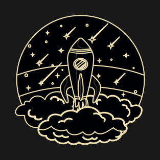 Vintage styled spaceship launch T-Shirt