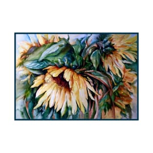 Sunflower Art in Watercolor T-Shirt