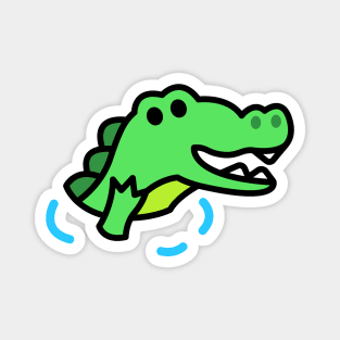 Cute and Friendly Puddle Alligator Magnet