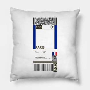 Paris Boarding Pass Pillow