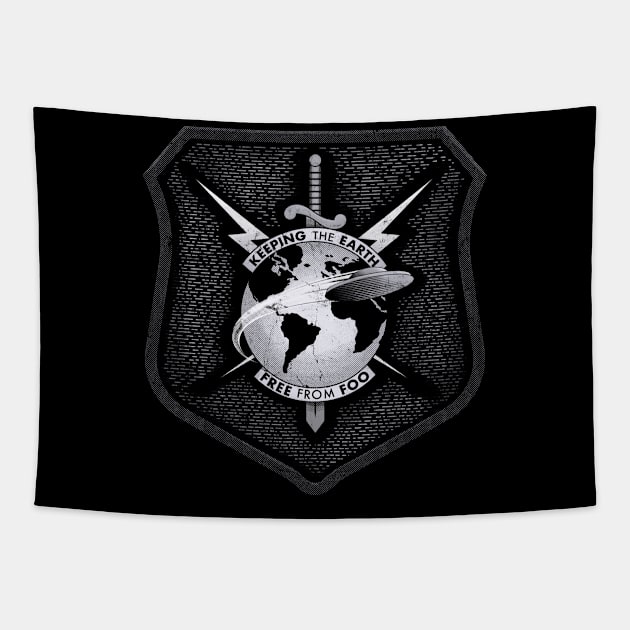 Foo Fighter Insignia (black & white shield Tapestry by MunkeeWear