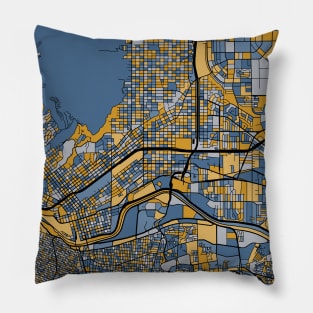 El Paso Map Pattern in Blue & Gold Pillow