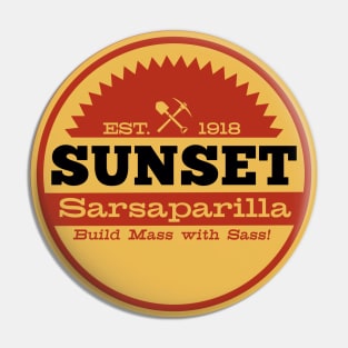 Vintage Sunset Sarsaparilla Logo Pin