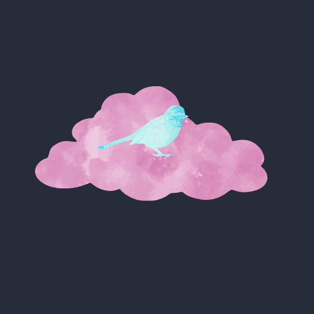 Blue Bird on Pink Cloud by oknoki