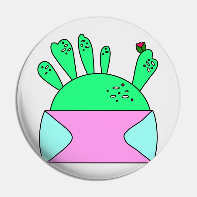 Cute Cactus Design #15: Space Dome Cactus Pin by DreamCactus