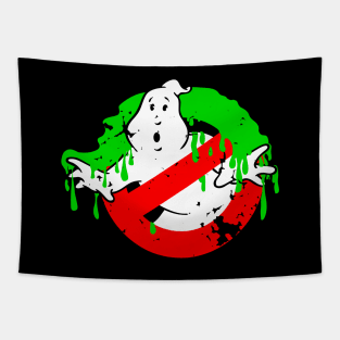 I've Been Slimed Ghost Classic Logo Damaged Tapestry