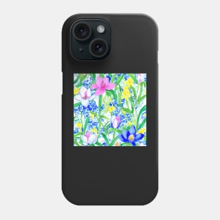 Preppy wild flowers seamless pattern Phone Case