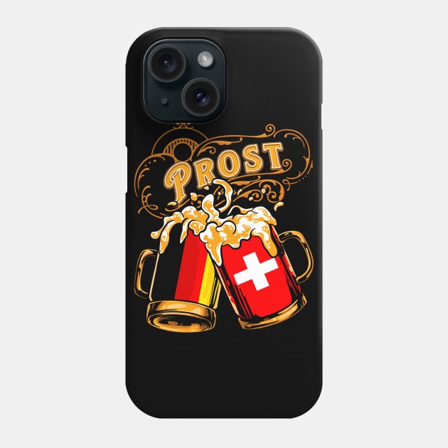 Oktoberfest Wiesn Prost Deutschland - Switzerland Tshirt Phone Case by TonTomDesignz