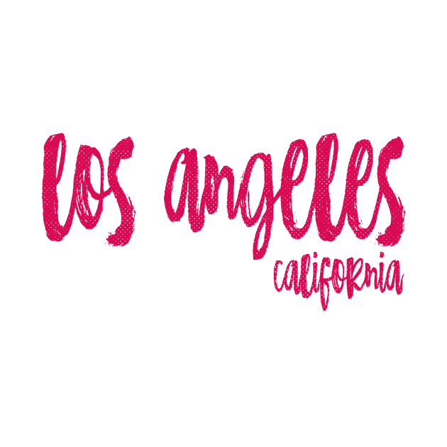 Los Angeles California - CA State Paint Brush Retro Red/Pink College Typography by thepatriotshop