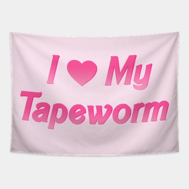 I Heart My Tapeworm Tapestry by biologistbabe