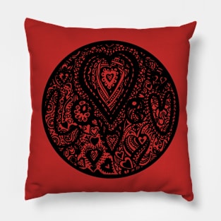 Valentine Circle of Hearts Aussie Tangle Transparent Pillow