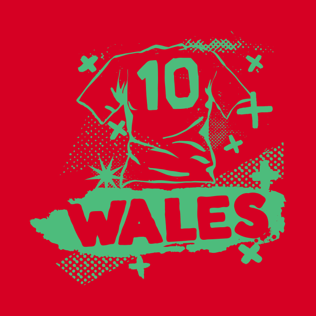 Retro Welsh Football // Vintage Grunge Wales Soccer by SLAG_Creative