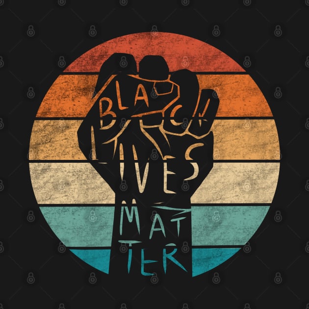 retro/vintage black lives matter power fist by acatalepsys 